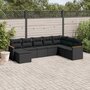 Voir la diapositive 1 : VIDAXL Salon de jardin 8 pcs avec coussins noir resine tressee