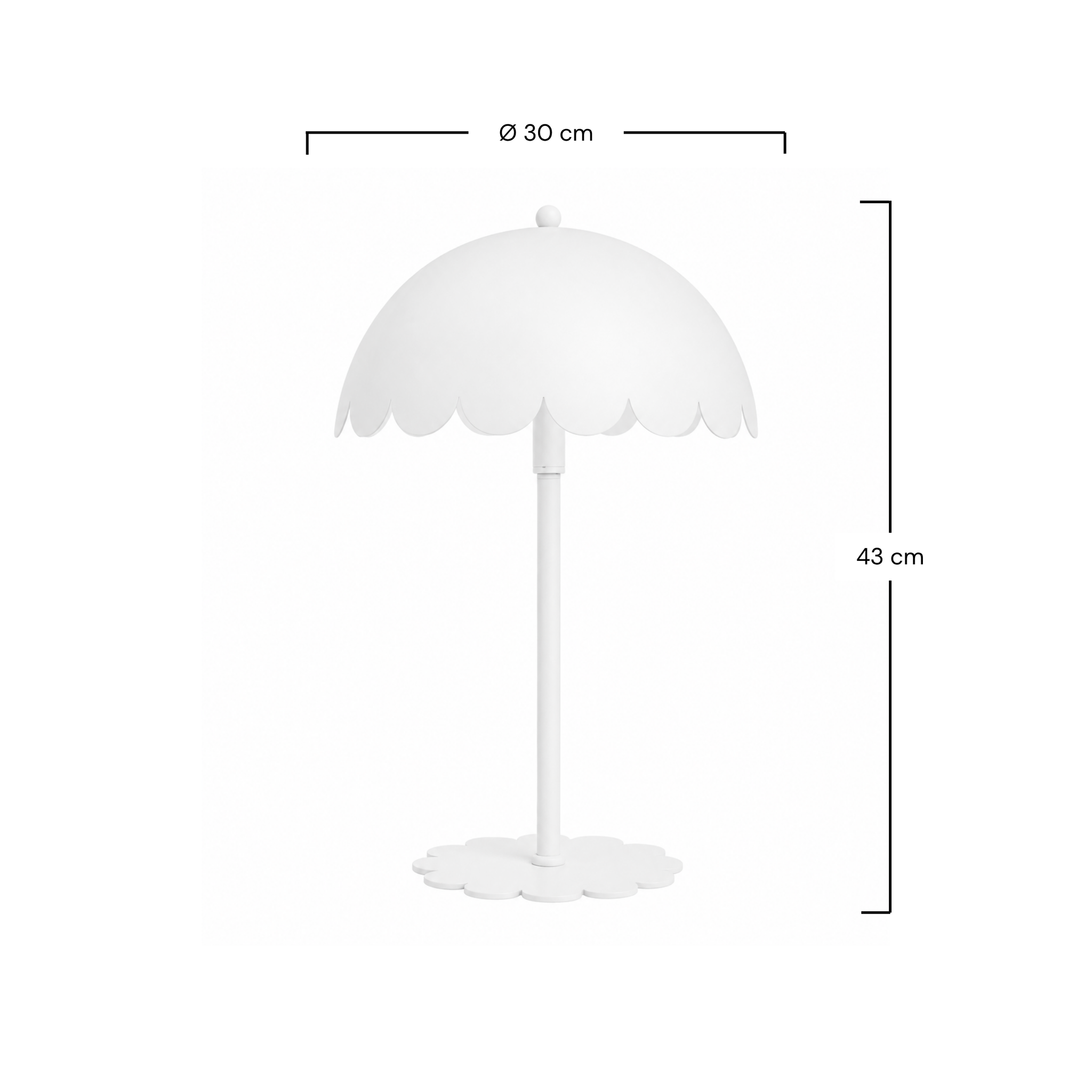 Voir la diapositive 4 : MAISON PAVANE Lampe à poser en métal blanc H43 cm-Flow