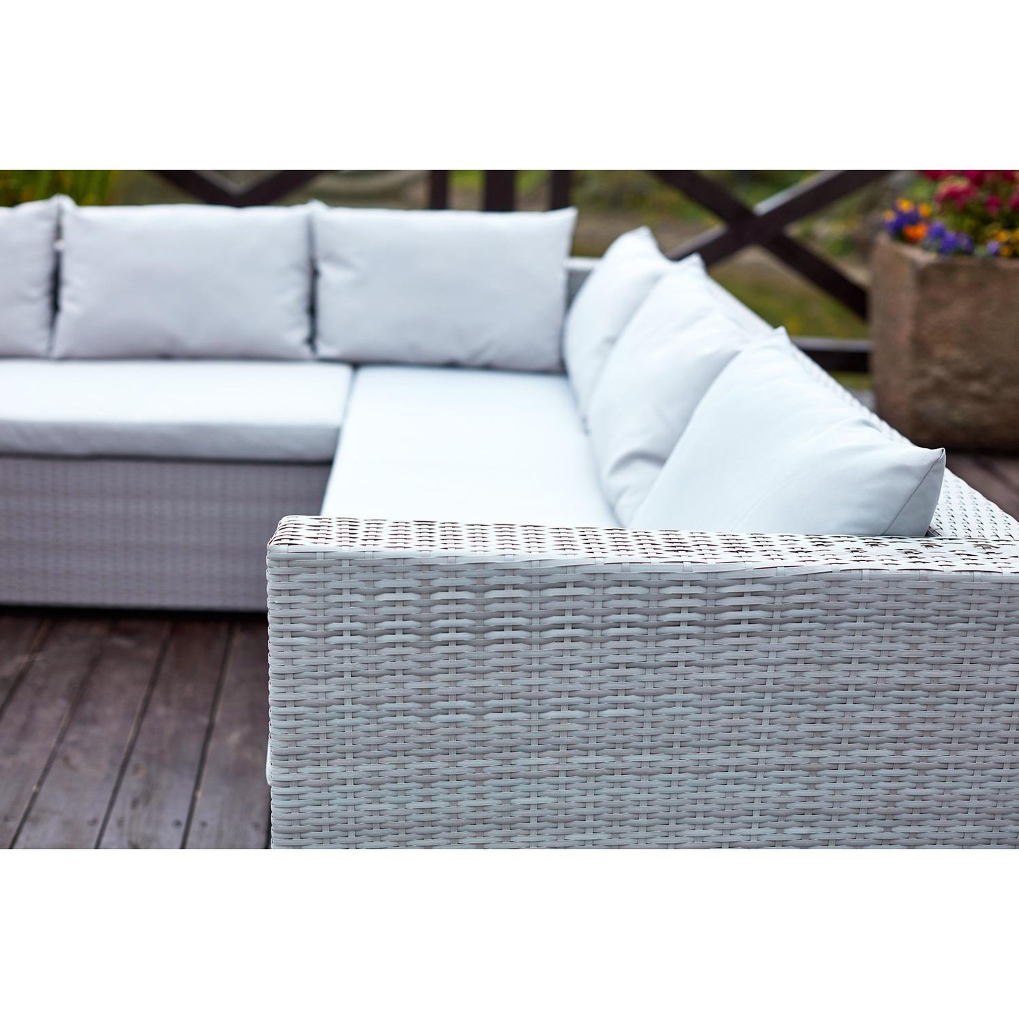 Voir la diapositive 5 : CONCEPT USINE Salon de jardin encastrable 10 places en résine gris-gris FIDJI