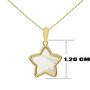 Voir la diapositive 4 : L'ATELIER D'AZUR Collier - Pendentif Etoile Or 18 Carats 750/000 Jaune et Nacre - Chaine Dorée