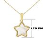 Voir la diapositive 4 : L'ATELIER D'AZUR Collier - Pendentif Etoile Or 18 Carats 750/000 Jaune et Nacre - Chaine Dorée