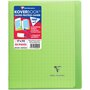 CLAIREFONTAINE Cahier piqué polypro Koverbook 17x22cm 48 pages grands carreaux Seyes vert transparent