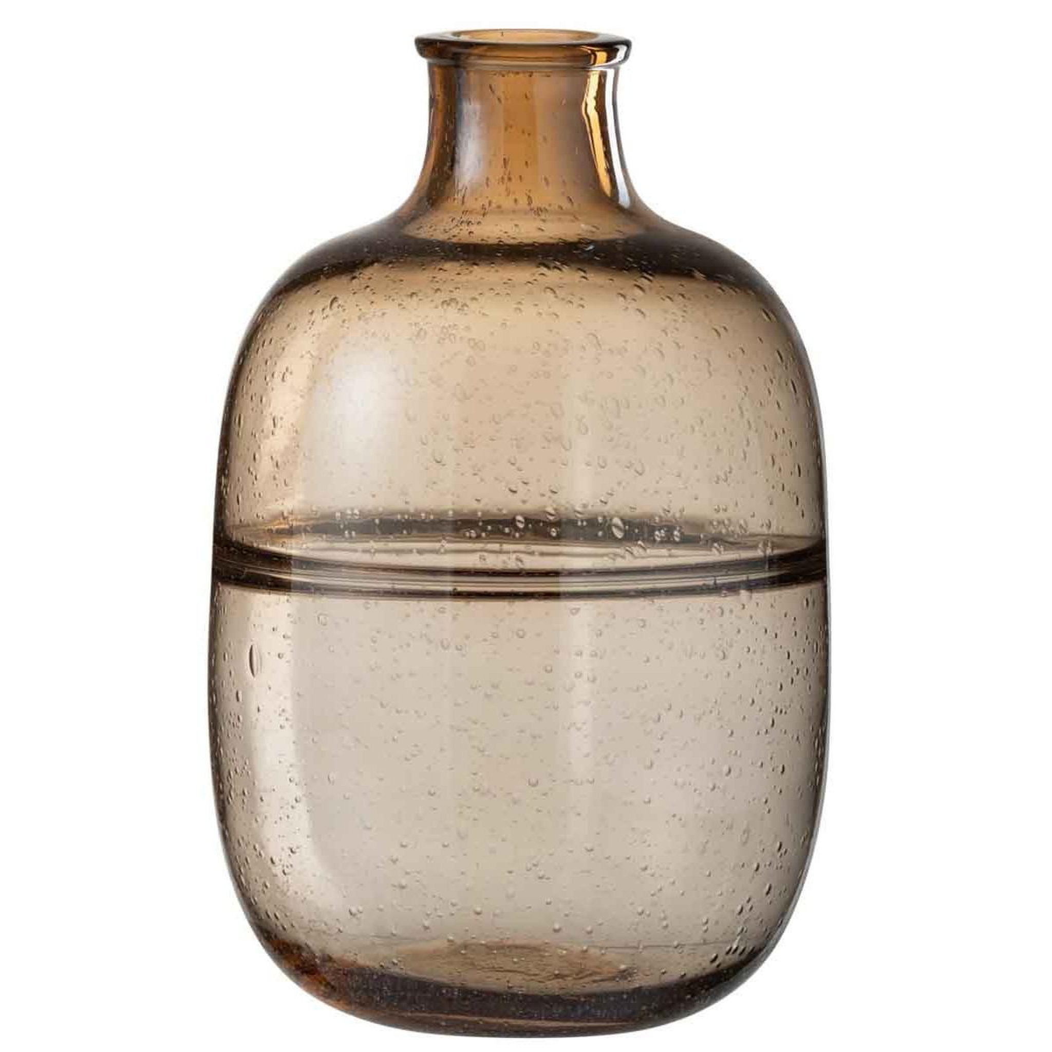 J-LINE Vase rond design  nervures  35cm ambre