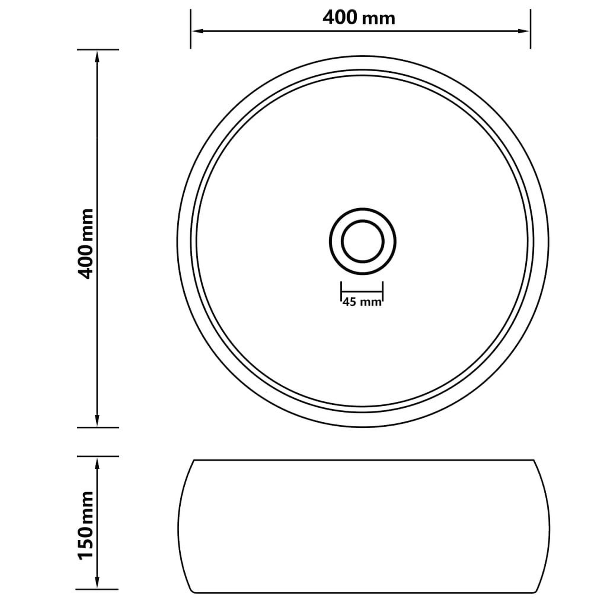 Voir la diapositive 6 : VIDAXL Lavabo rond de luxe Marron fonce mat 40x15 cm Ceramique