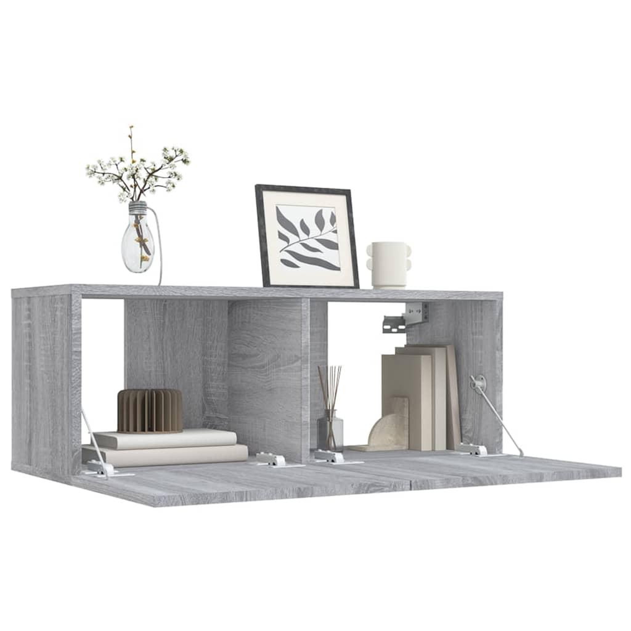 Voir la diapositive 4 : VIDAXL Meuble TV sonoma gris 80x30x30 cm bois d'ingenierie