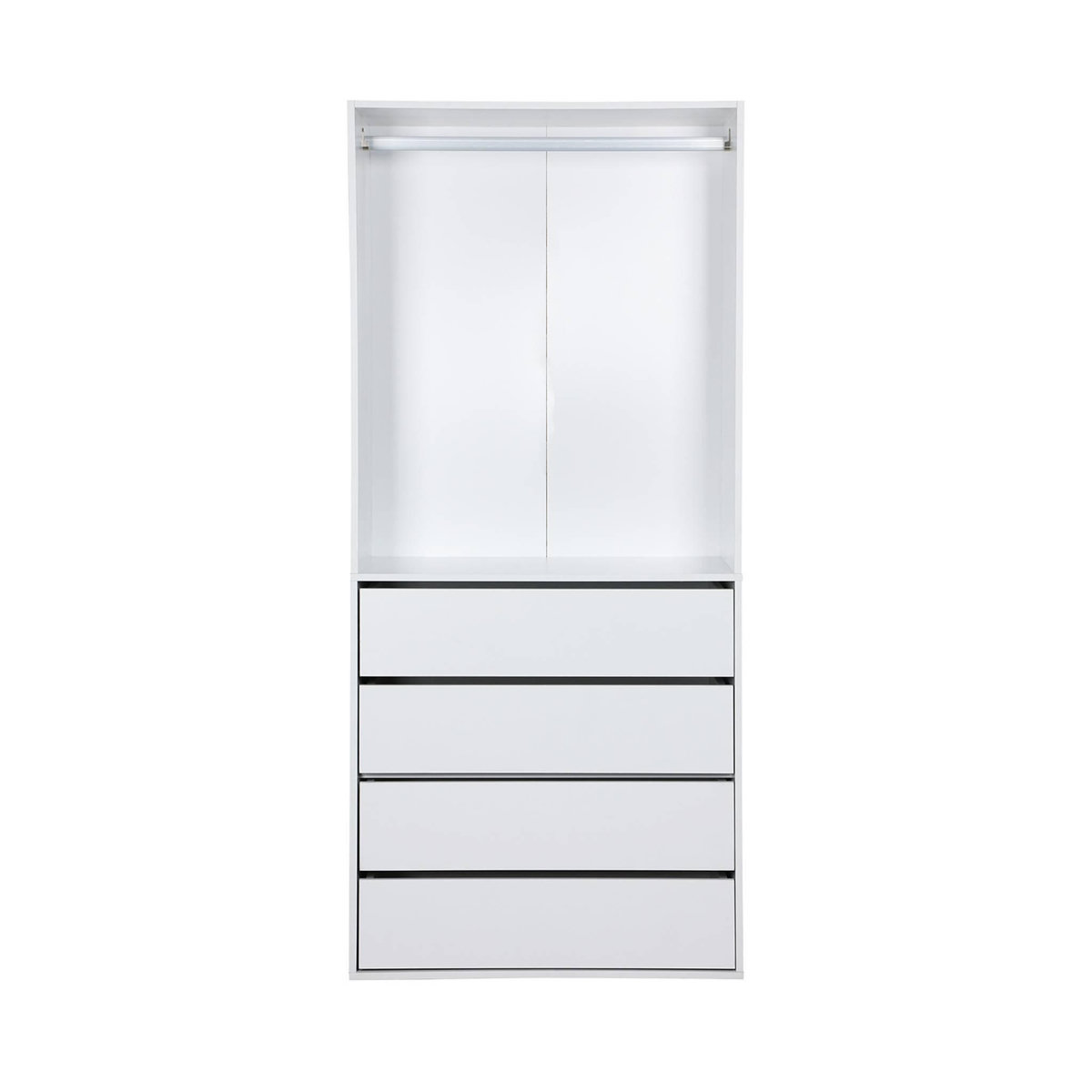 SWEEEK Module dressing avec 4 tiroirs et 1 penderie blanc. panneaux stratifiés