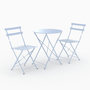 Voir la diapositive 1 : Rendez vous déco Table ronde et chaises de jardin pliantes 2 places en métal bleu-Kayla