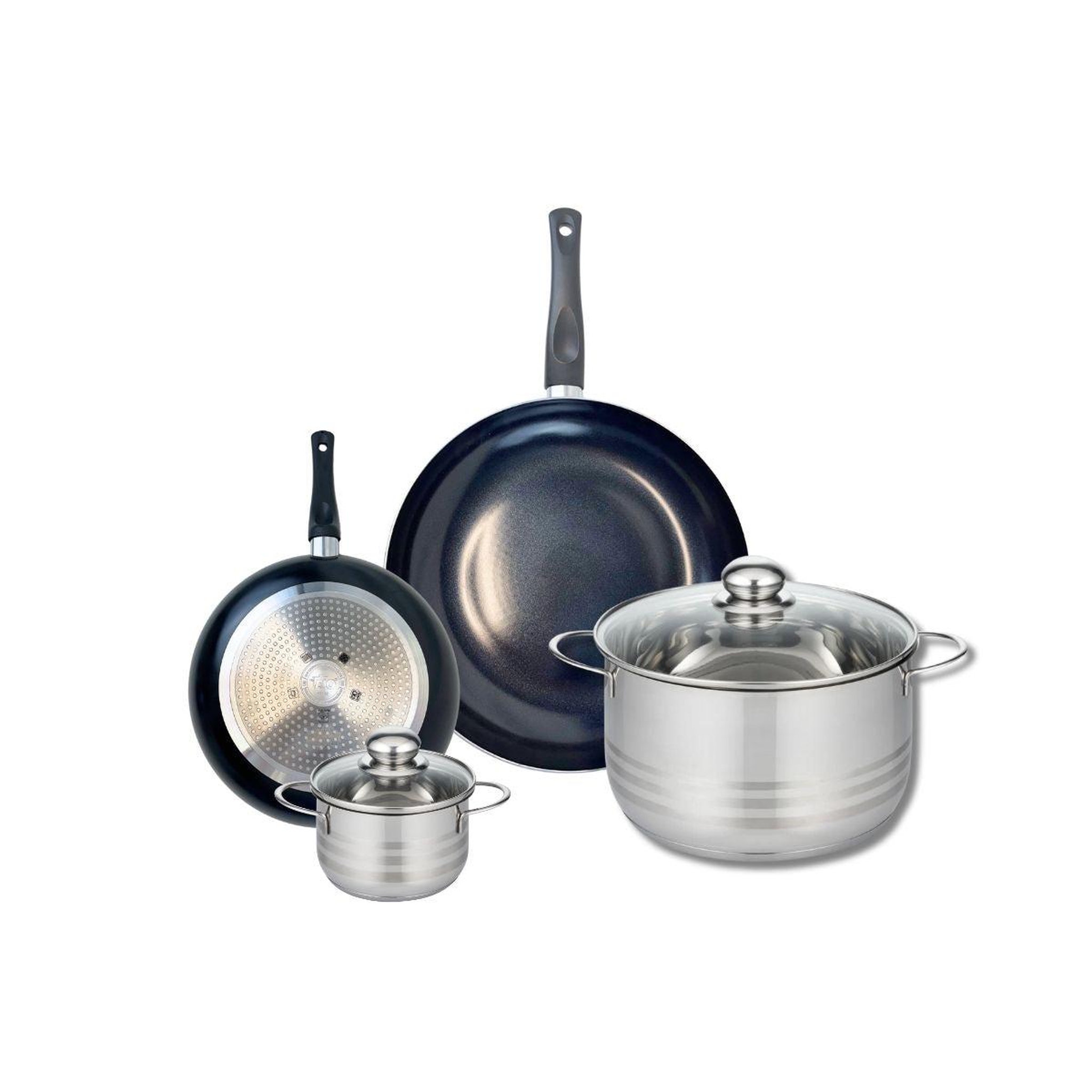 ELO Ensemble de 2 poêles de cuisson 20 et 28 cm et 2 faitouts 12 et 24 cm elo prima brillant