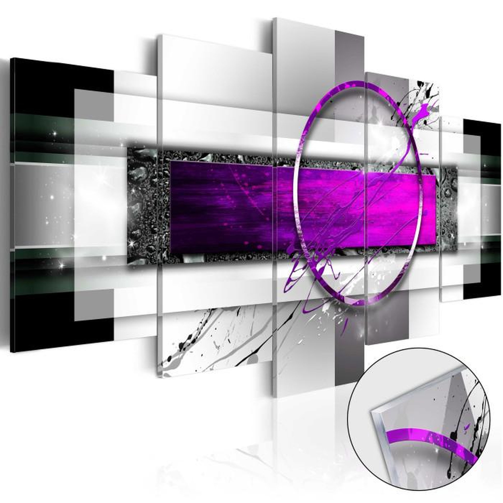 Paris Prix Tableau sur Verre Acrylique  Violet Rim. Coloris disponibles : Multicolore