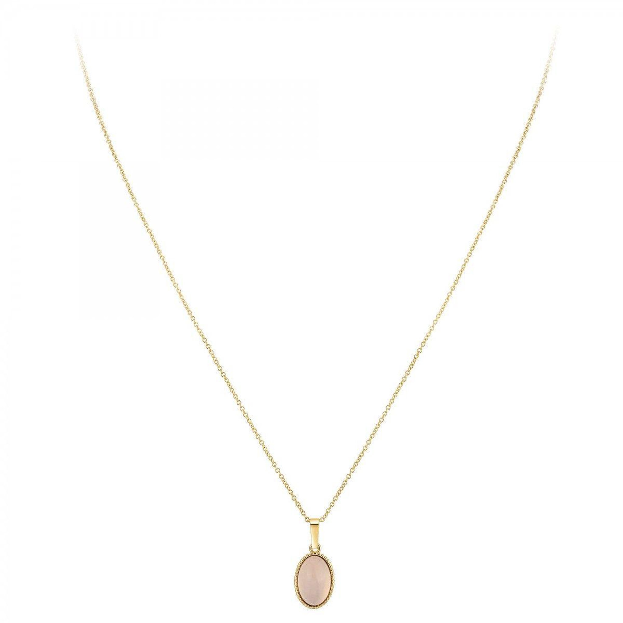Voir la diapositive 3 : SC BOHEME Collier SC Bohème orné d'un quartz rose en Métal rhodié Finement doré
