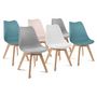 Voir la diapositive 1 : Lot de 6 chaises mix couleurs style scandinave pieds bois massif ODDA