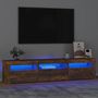 Voir la diapositive 1 : VIDAXL Meuble TV avec lumieres LED Chene fume 180x35x40 cm
