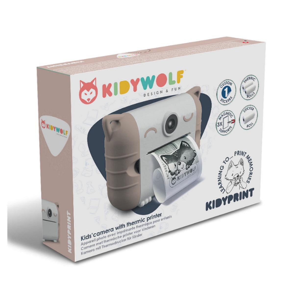 KIDYWOLF KIDYPRINT Appareil photo impression thermique peche