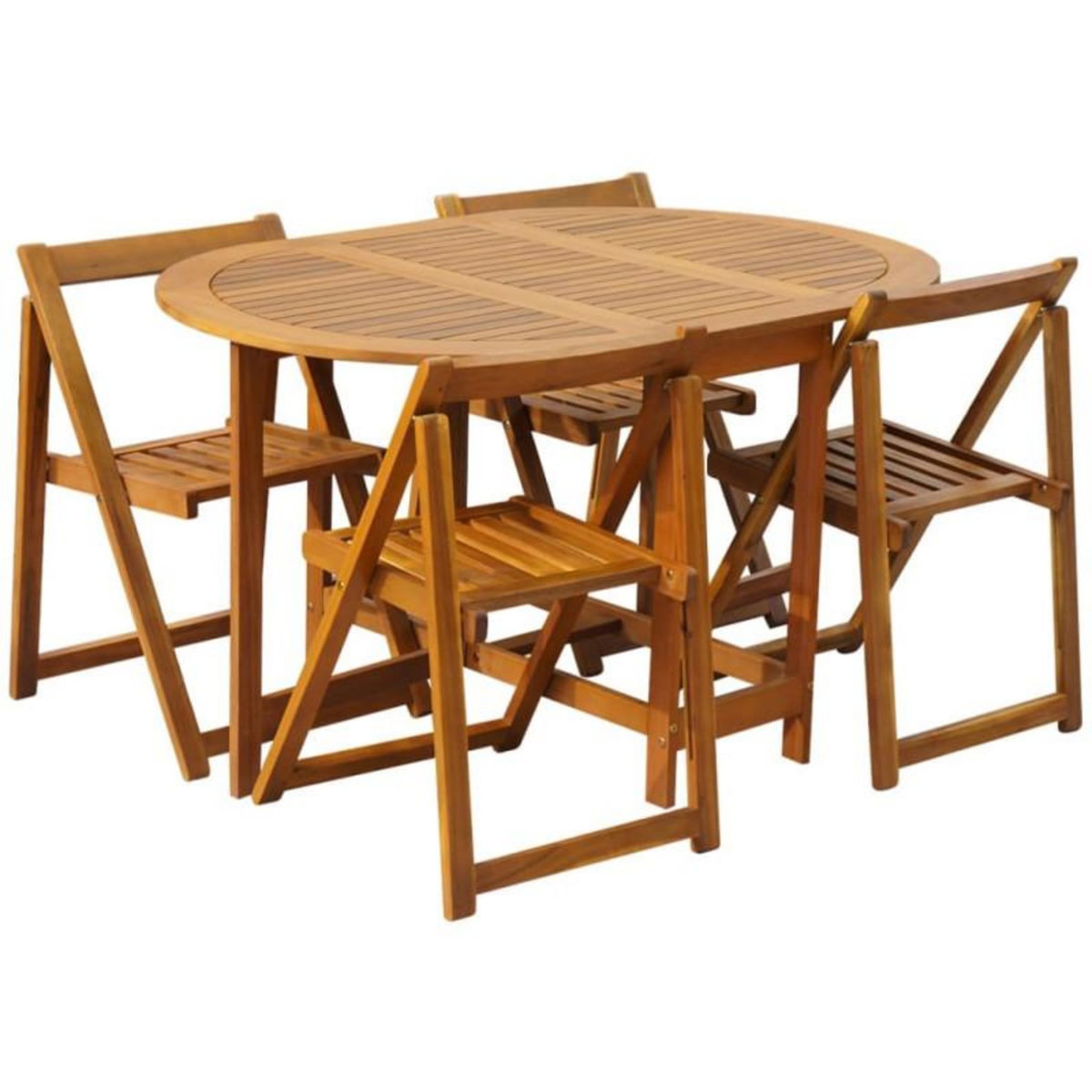 VIDAXL Ensemble à manger d extérieur pliable 5pcs Bois d acacia solide