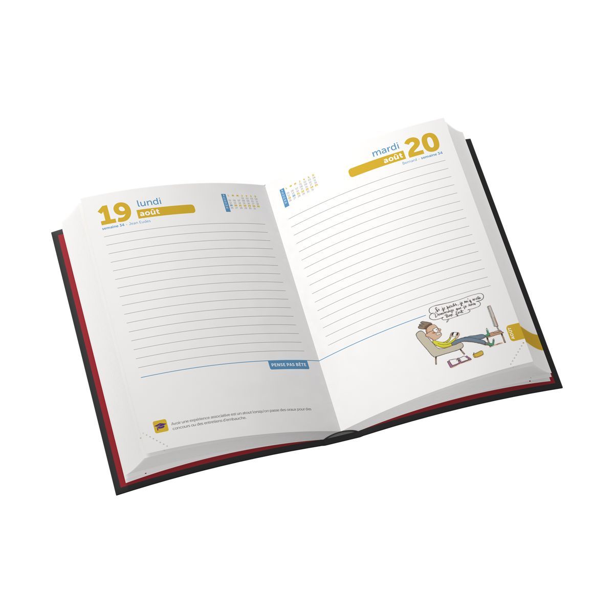 l'étudiant Agenda scolaire journalier grand format gris clair 2023-2024