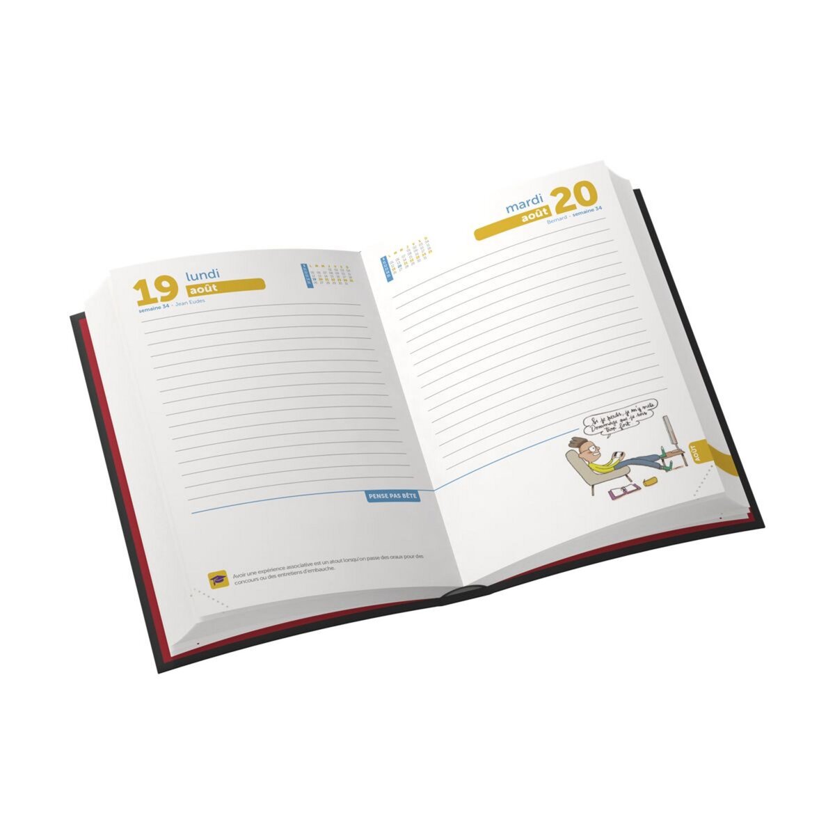 l'étudiant Agenda scolaire journalier grand format gris clair 2023-2024