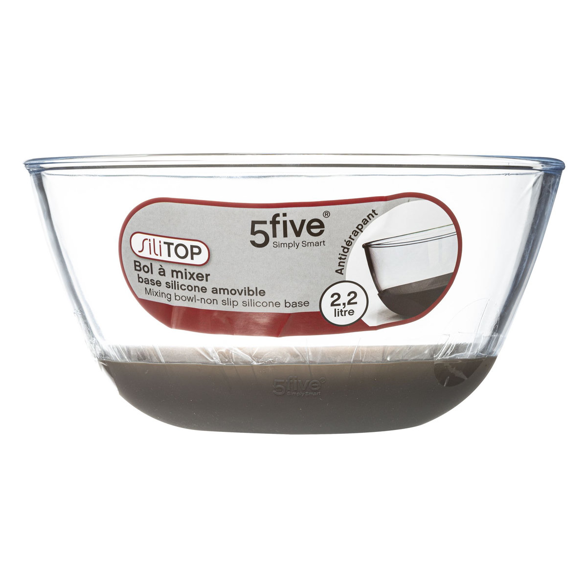 FIVE SIMPLY SMART Bol à mixer en verre & silicone