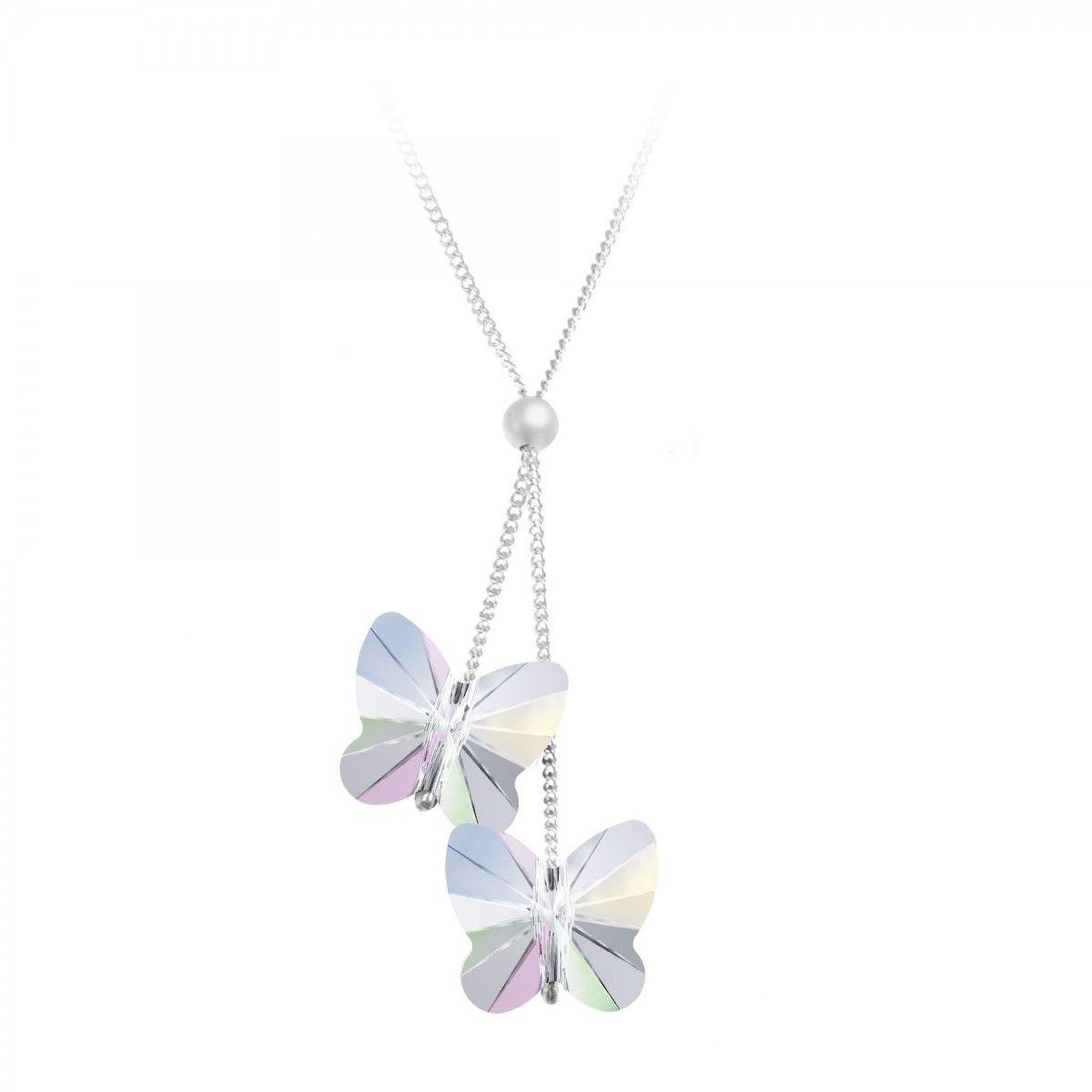 SC CRYSTAL Collier mode papillons SC Crystal orné de Cristaux scintillants