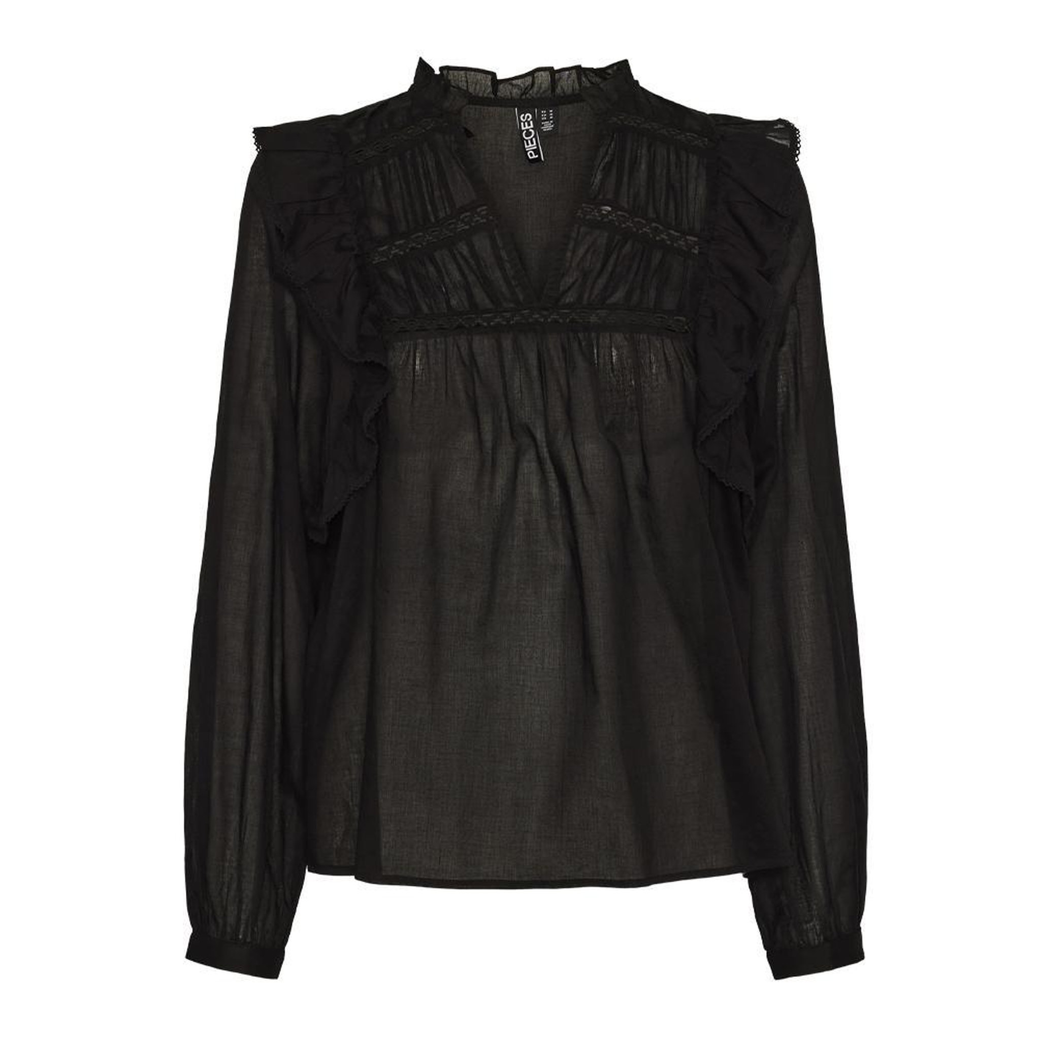 Pieces Blouse Noir Femme Pieces Makenna. Coloris disponibles : Noir