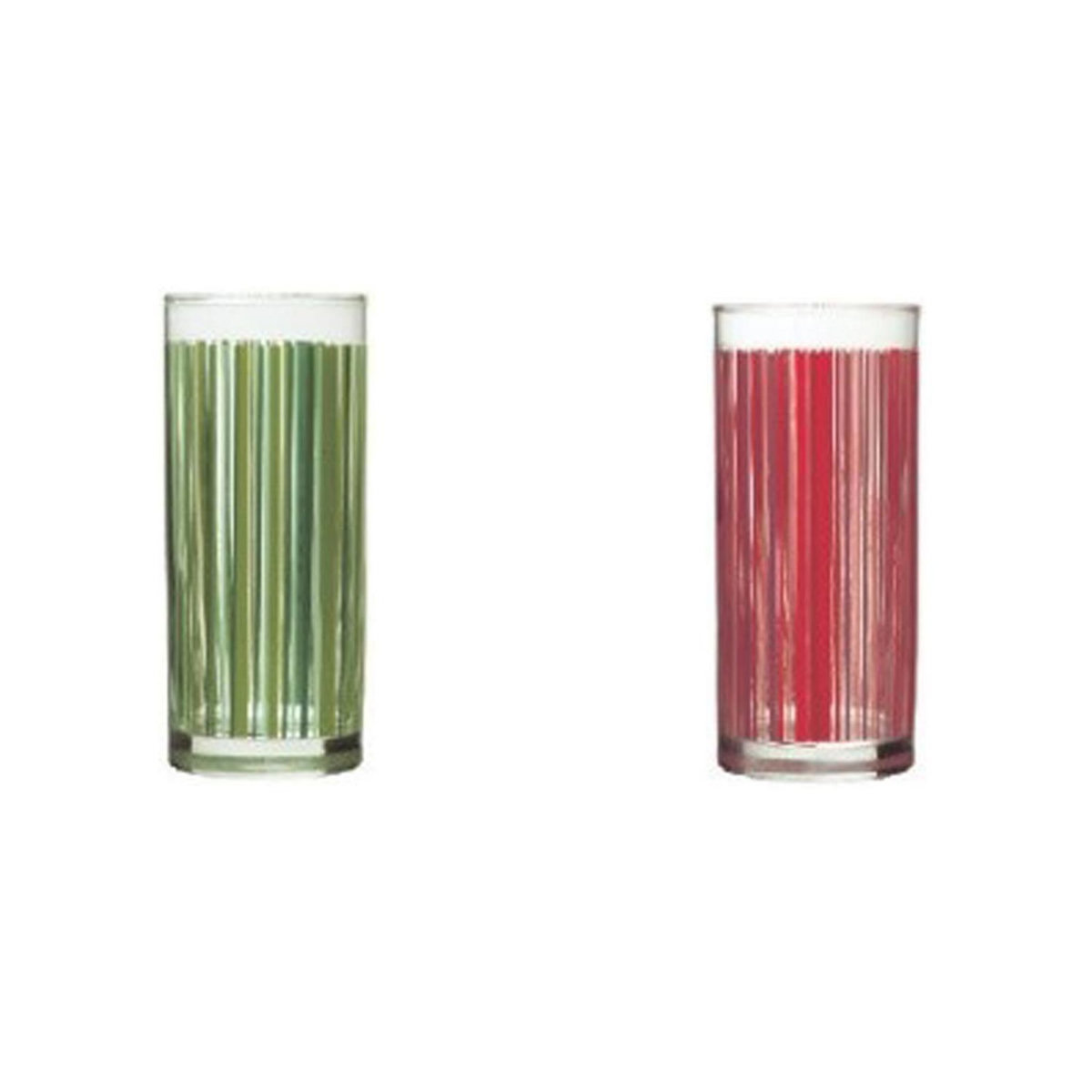 Lot de 6 verres 27 cl OVA vert et rouge