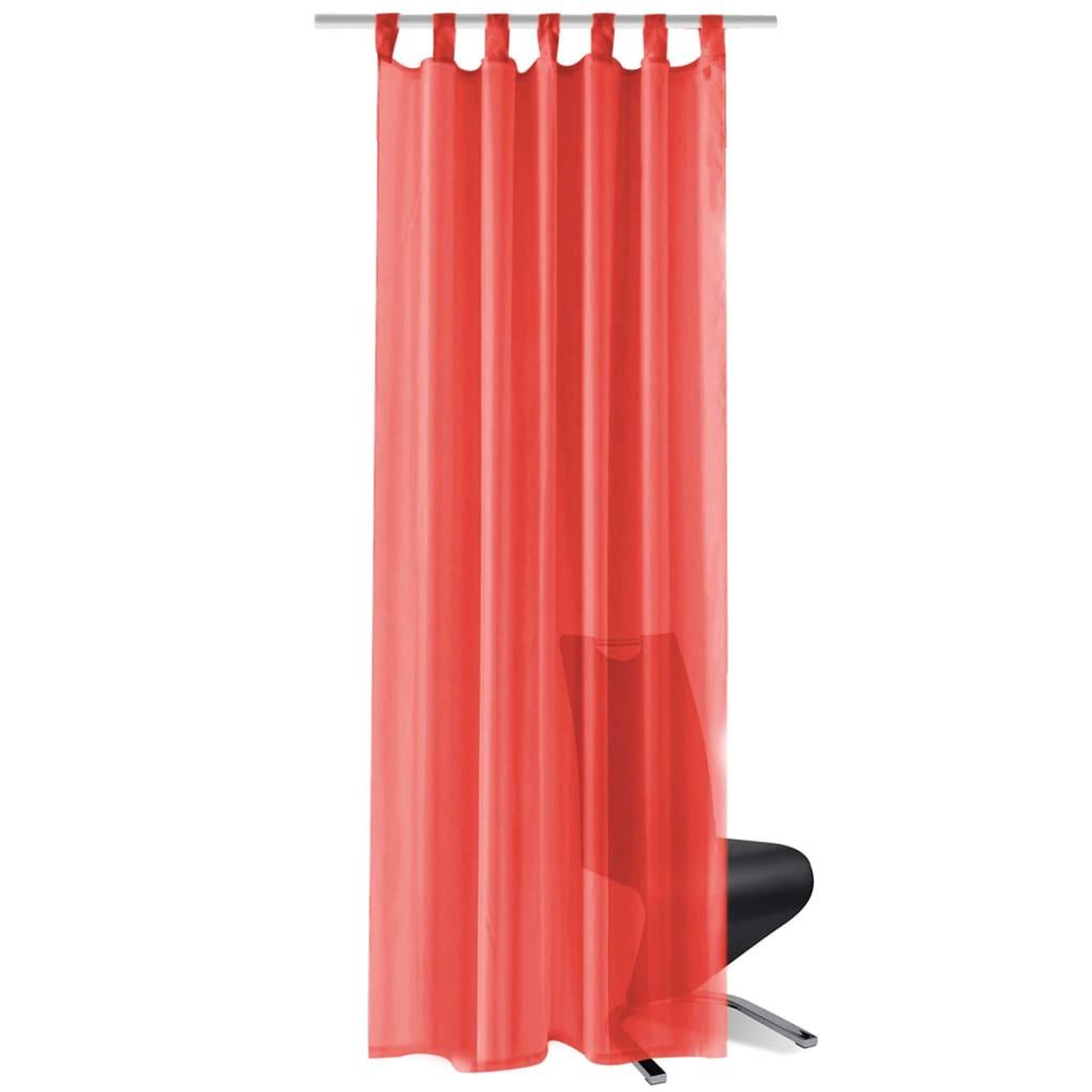 Voir la diapositive 2 : VIDAXL Rideau occultant 2 pcs Voile 140 x 225 cm Rouge