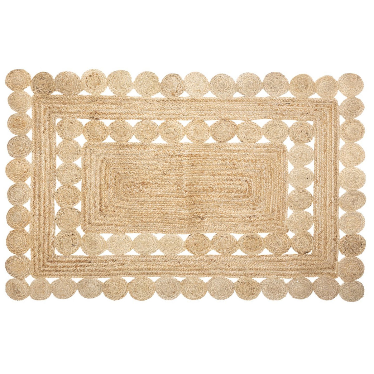 ATMOSPHERA Tapis en jute ajouré rectangulaire - 120 x 170 cm - Beige