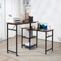 Voir la diapositive 4 : HOMCOM Bureau informatique design industriel modulable bureau d'angle 2 étagères aspect vieux bois métal noir