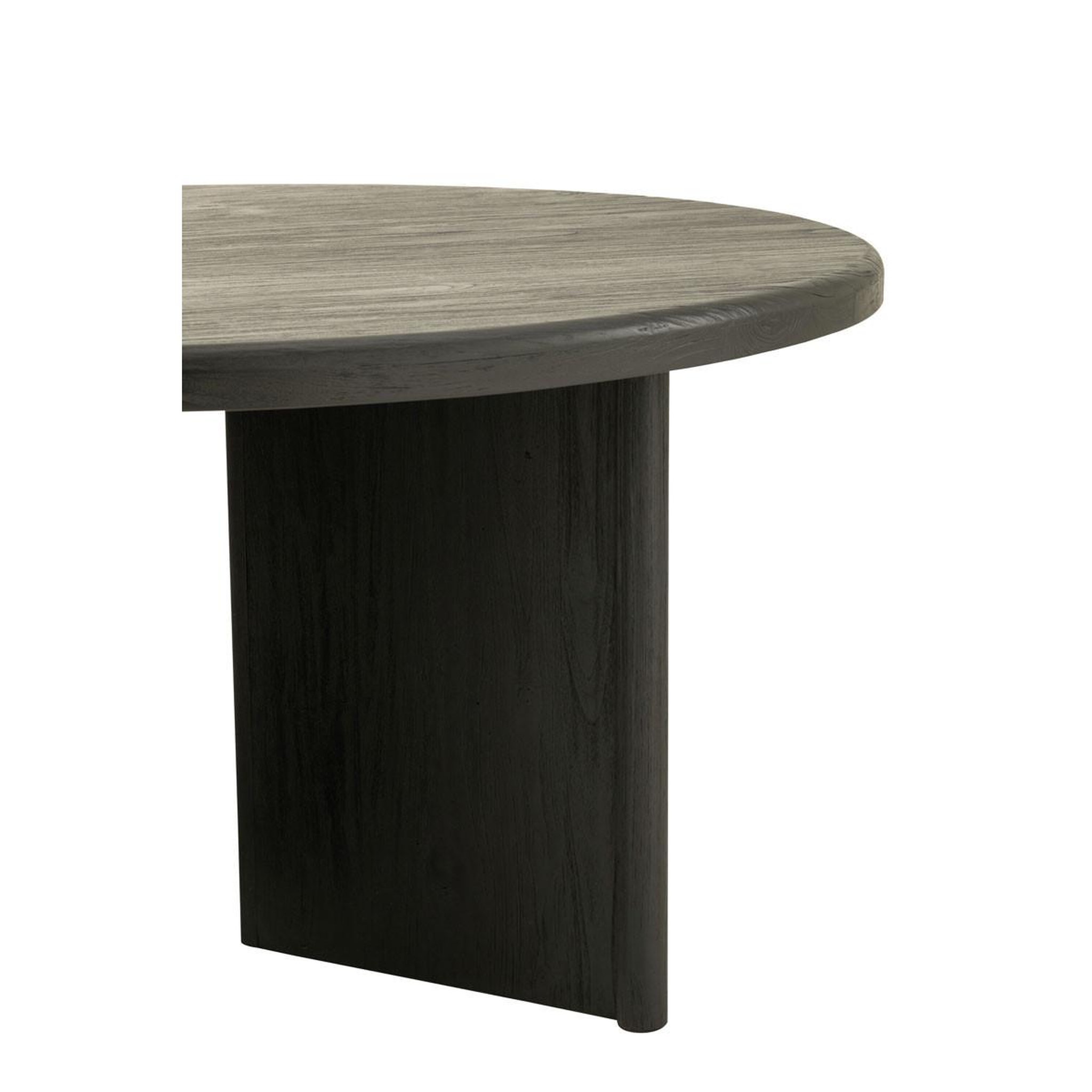 Voir la diapositive 5 : J-LINE Table à manger ronde  teck  150cm noir
