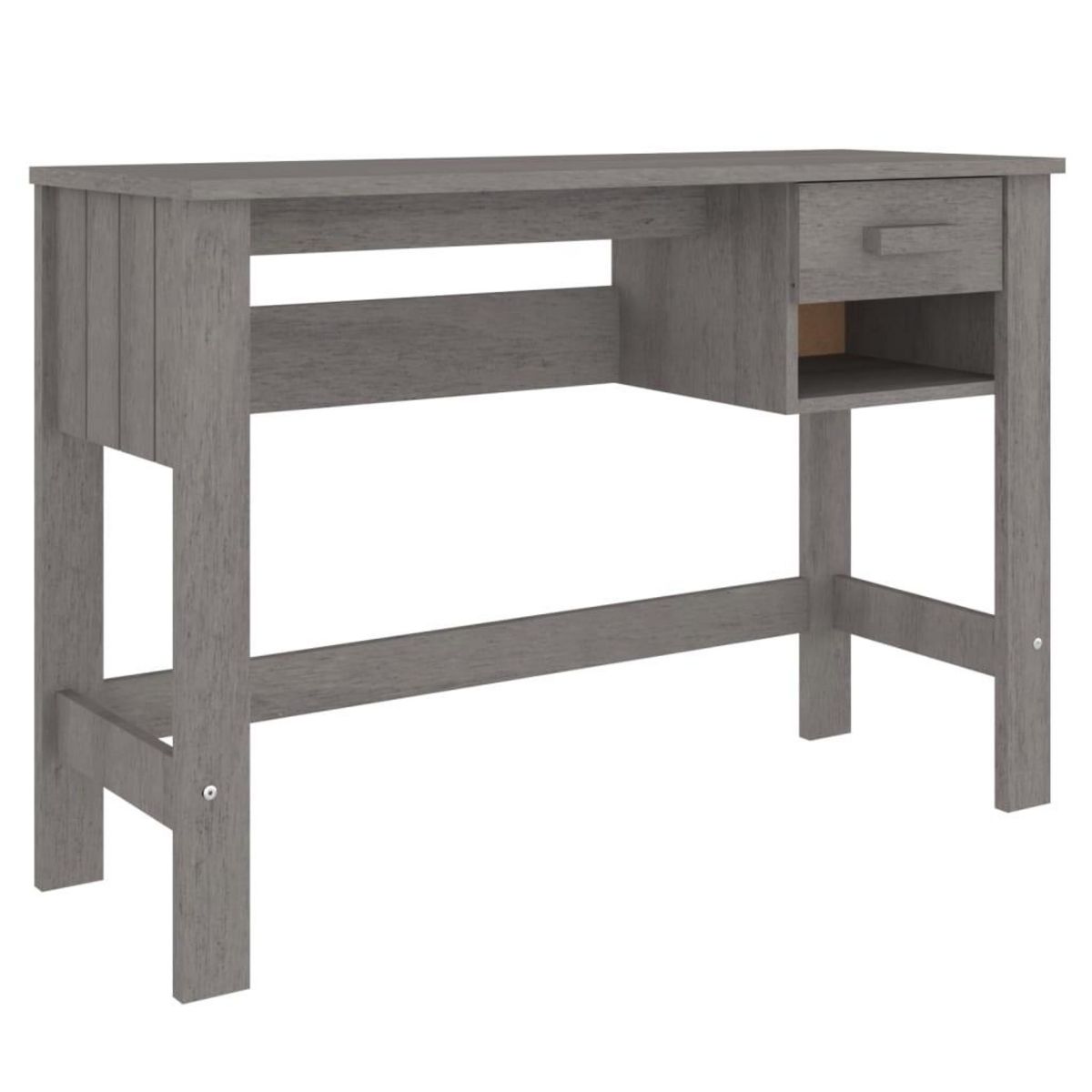 VIDAXL Bureau HAMAR Gris clair 110x40x75 cm Bois massif de pin