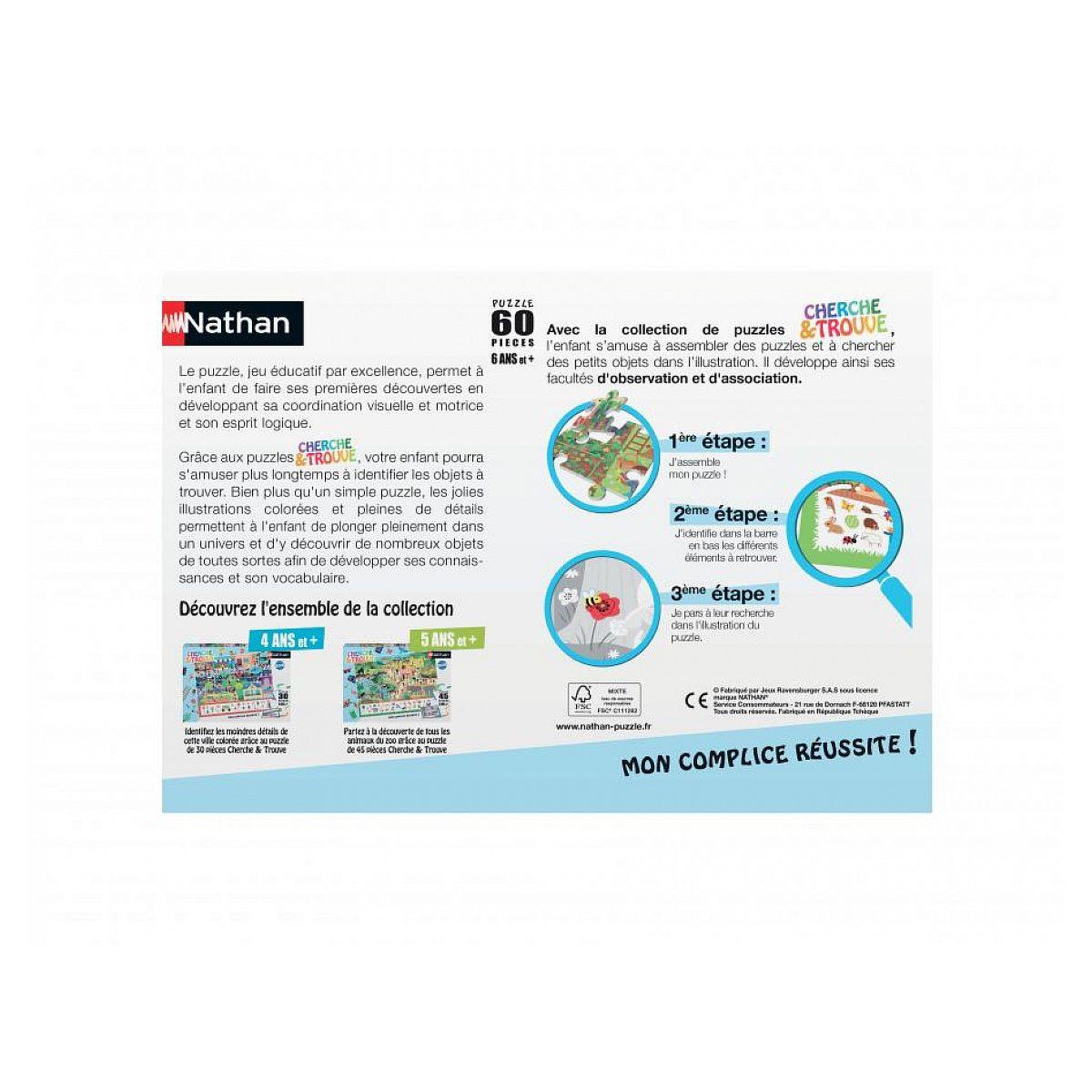 Voir la diapositive 2 : Nathan Nathan puzzle cherche et trouve 60 pieces - au jardin