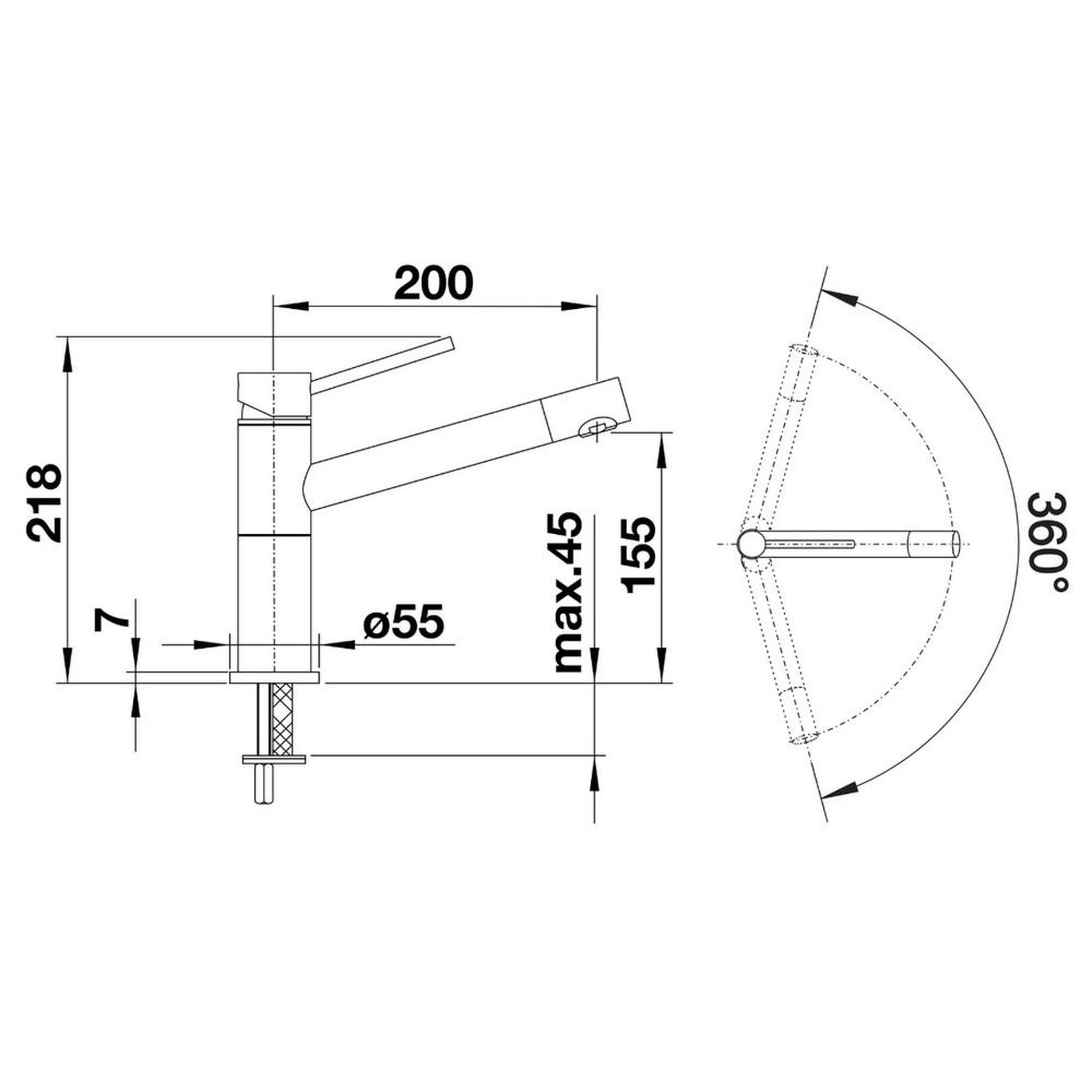 Voir la diapositive 2 : Blanco Mitigeur sans douchette alta compact inox - 515121