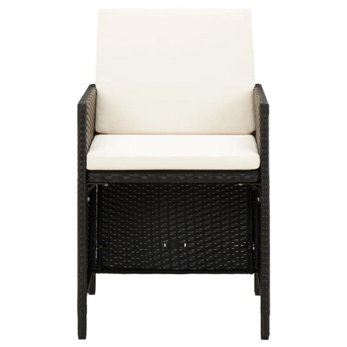 VIDAXL Jeu de chaise et tabouret de jardin 4 pcs Résine tressée Noir