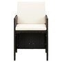Voir la diapositive 3 : VIDAXL Jeu de chaise et tabouret de jardin 4 pcs Résine tressée Noir