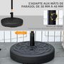 Voir la diapositive 4 : OUTSUNNY Pied de parasol base de lestage parasol rond Ø 56 x 30,5H cm à lester métal PE noir
