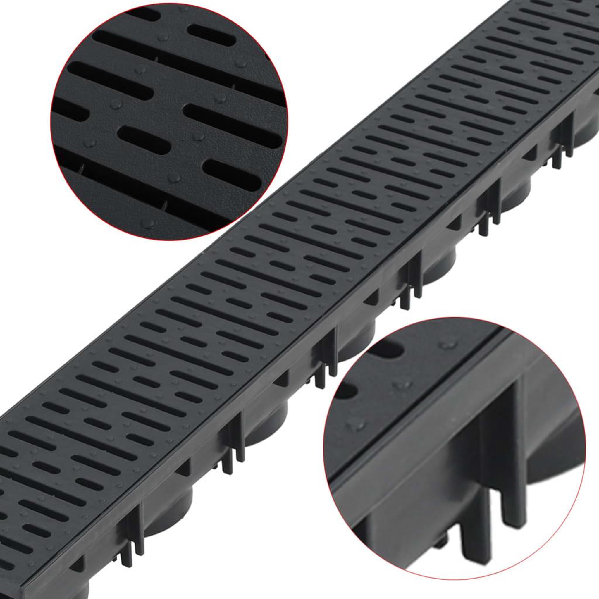 Voir la diapositive 3 : VIDAXL Caniveaux de drainage 3 pcs Plastique 3 m