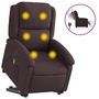 Voir la diapositive 2 : VIDAXL Fauteuil inclinable de massage electrique Marron fonce Tissu