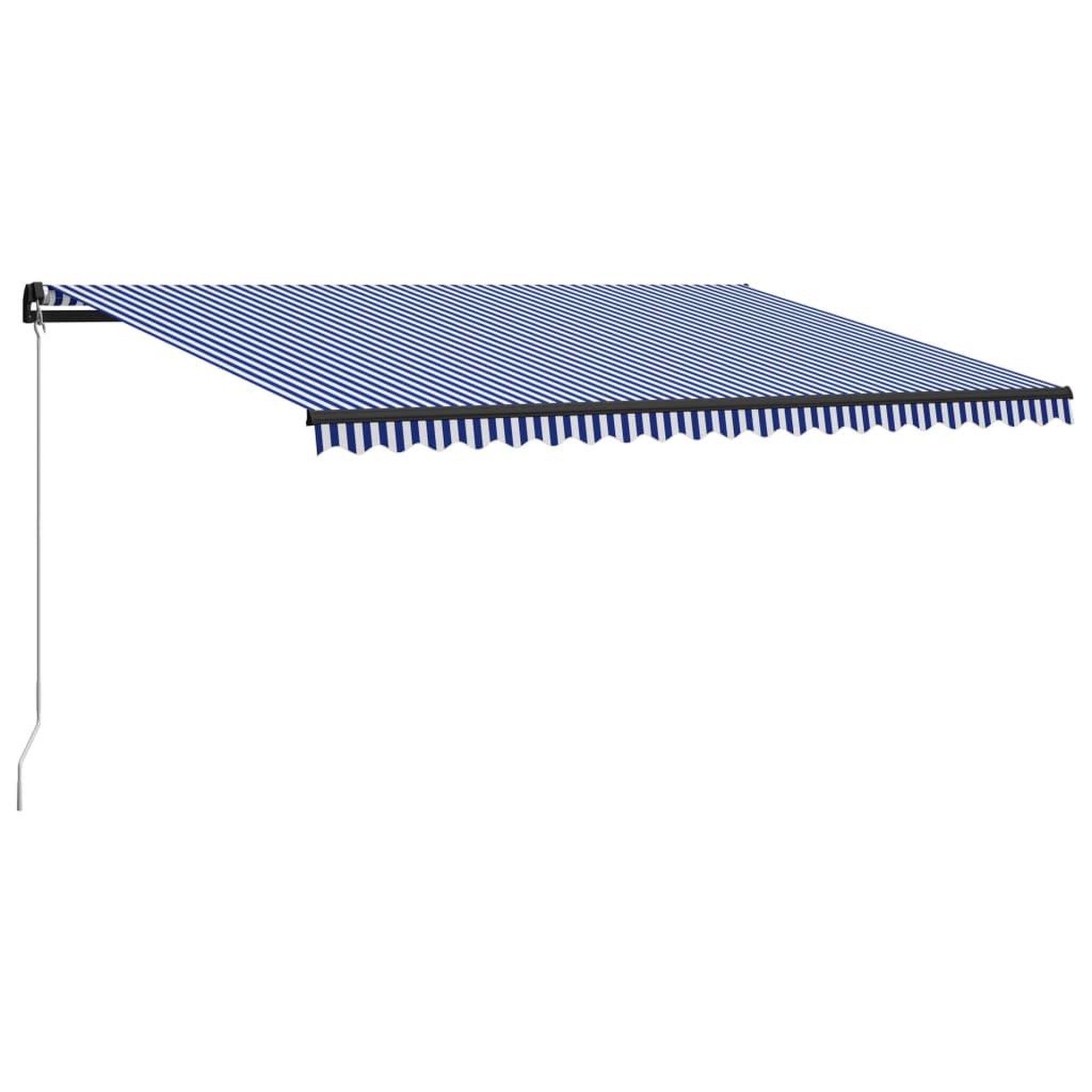 Voir la diapositive 1 : VIDAXL Auvent manuel retractable 500x300 cm Bleu et blanc