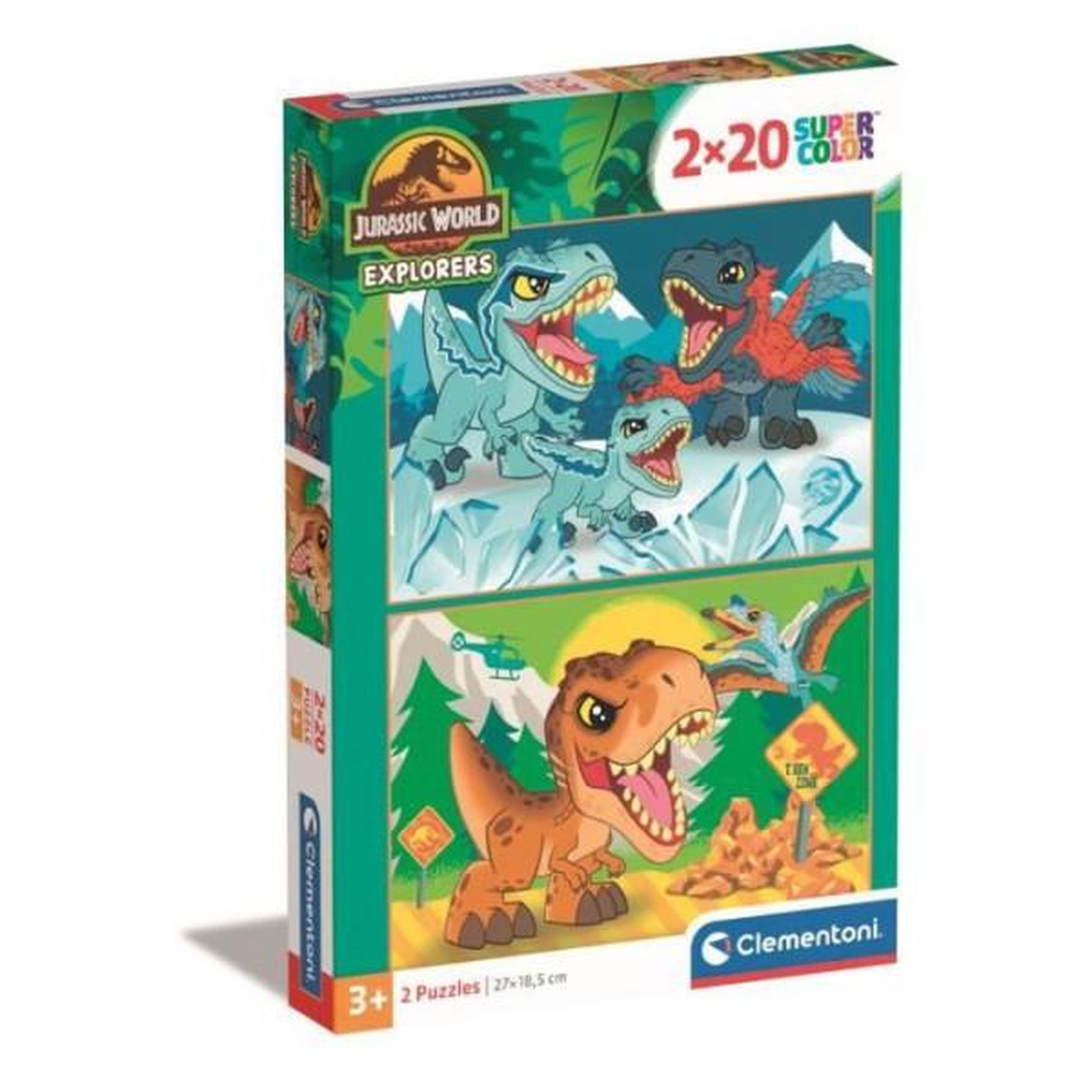 CLEMENTONI Clementoni jigsaw puzzle super color jurassic world, 2x20st.