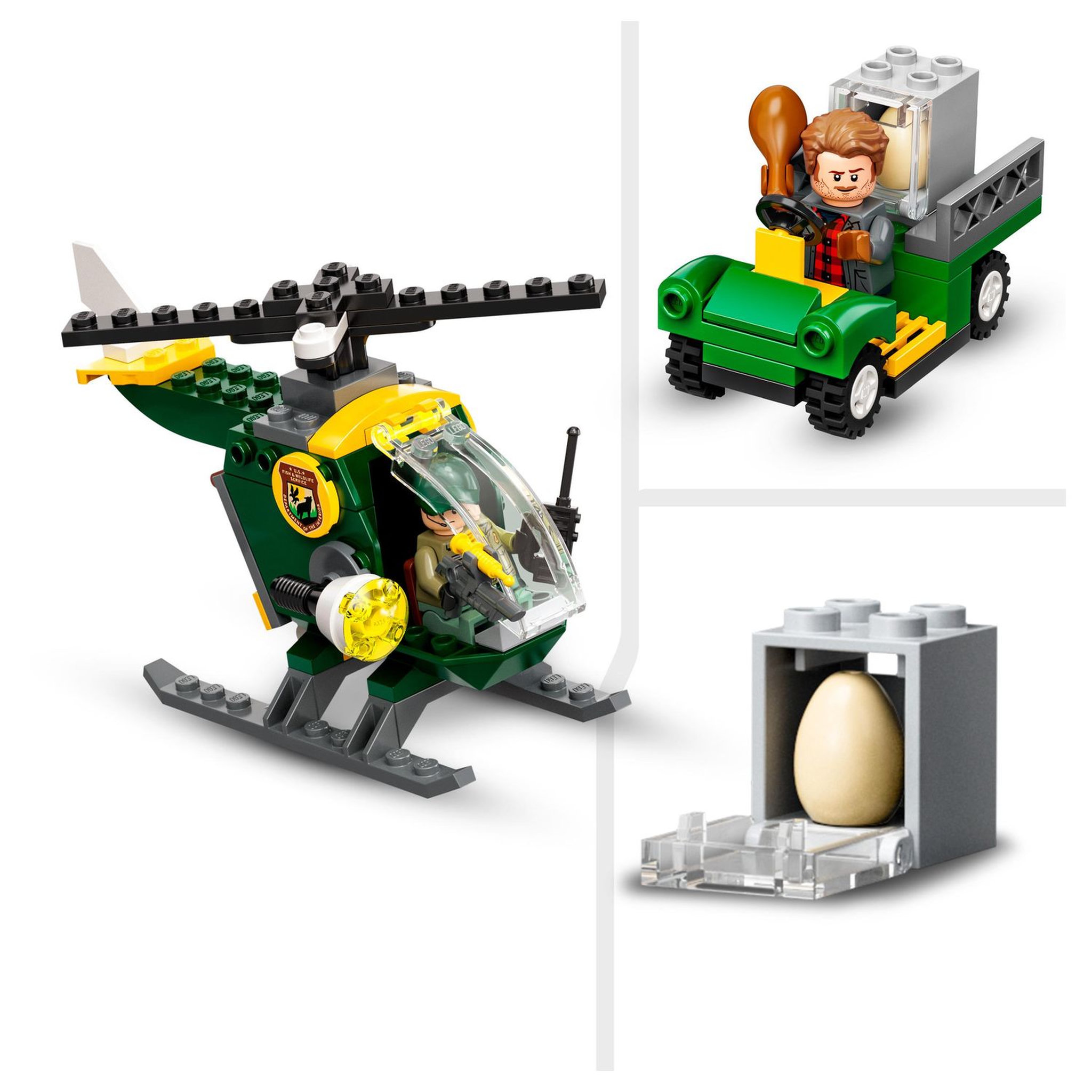 Voir la diapositive 6 : LEGO Jurassic World 76944 L'Évasion du T. Rex, Figurines et Jouet de Dinosaures, Avec Voiture, Hélicoptère et Aéroport, Pour Enfants de 4 Ans et Plus