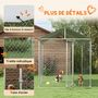 Voir la diapositive 5 : PAWHUT Enclos poulailler chenil 4 m² - parc grillagé dim. 2L x 2l x 2,37H m - poulailler chenil entièrement couvert - acier galvanisé