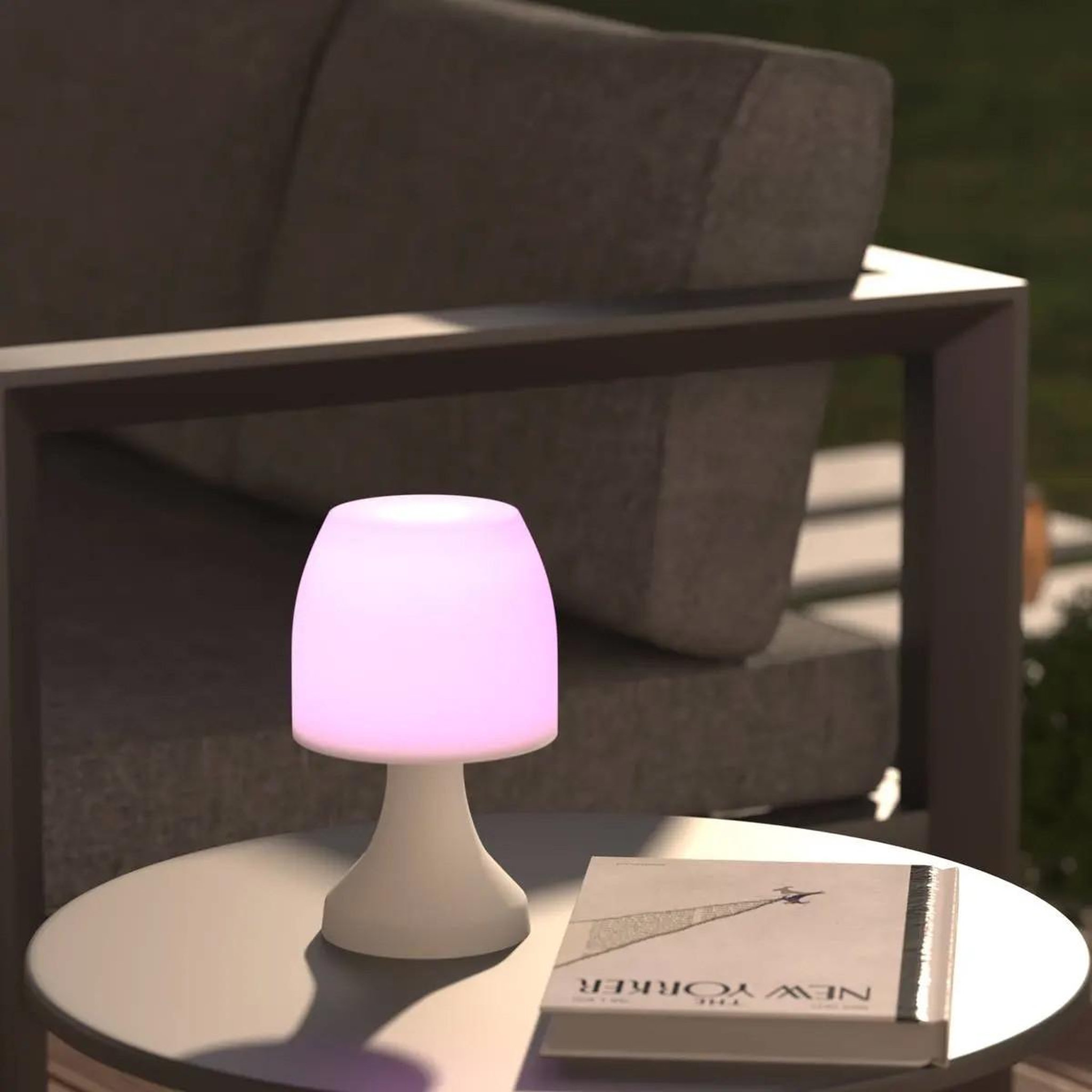 Voir la diapositive 4 : JARDIDECO Lampe champignon à poser 19,5 cm - Variation de couleur