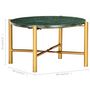 Voir la diapositive 6 : VIDAXL Table basse Vert 60x60x35 cm Pierre veritable et texture marbre