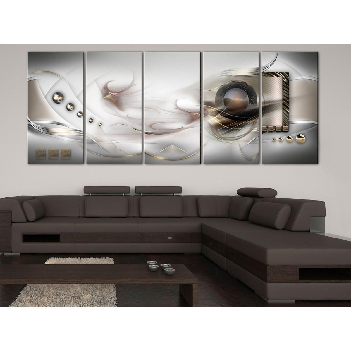 Paris Prix Tableau Imprimé 5 Panneaux  Pearly Mist Narrow