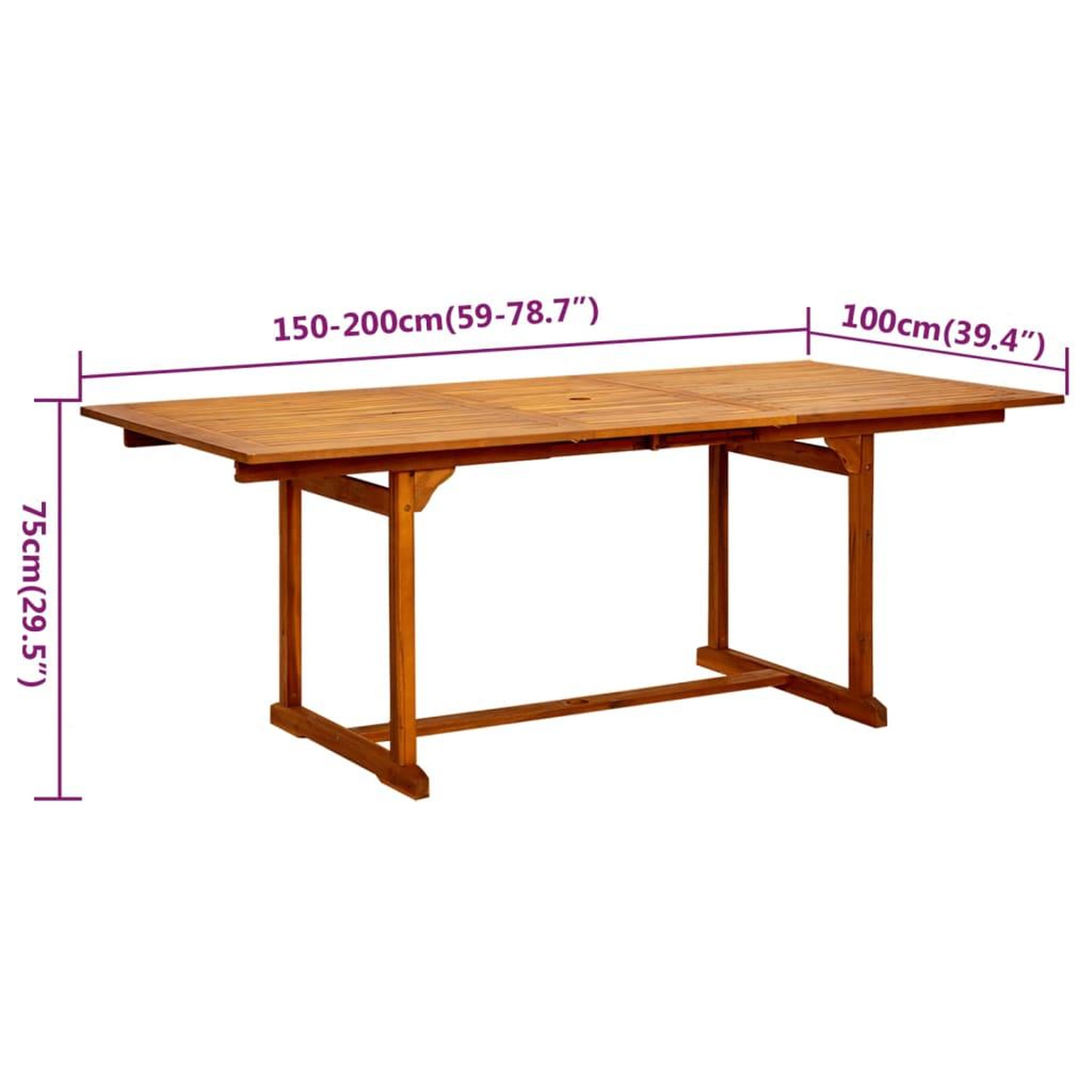 Voir la diapositive 6 : VIDAXL Ensemble a manger de jardin 7 pcs Bois d'acacia massif