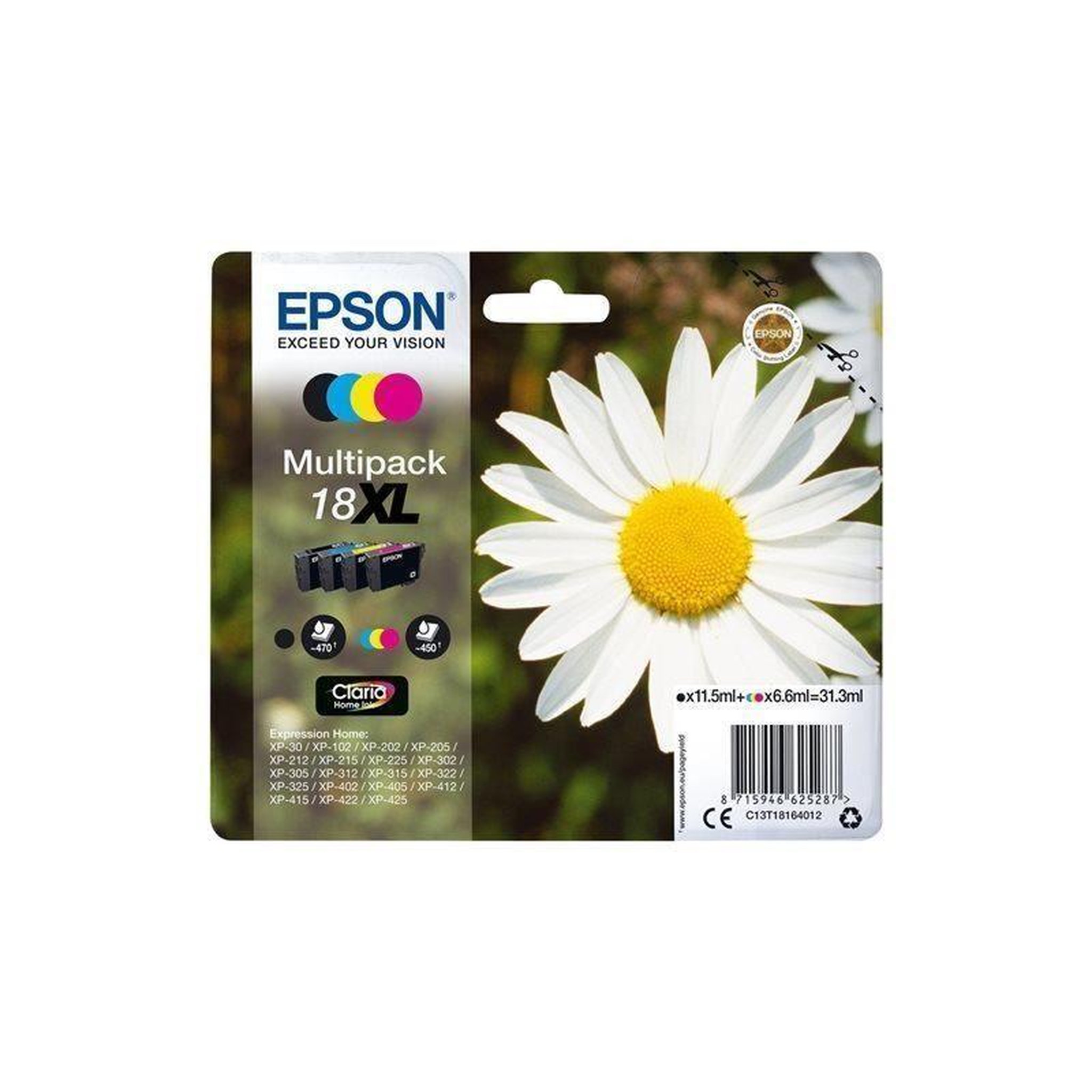 Epson EPSON Multipack T1806 - Paquerette - Noir, Cyan, Magenta, Jaune
