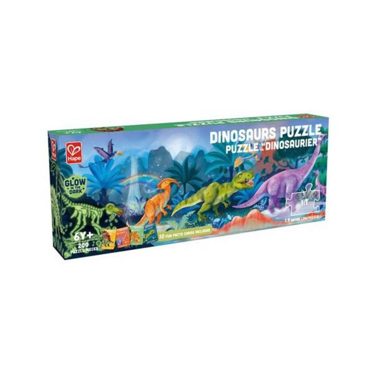Hape Puzzle XXL 200 pièces Hape Dinosaures phosphorescent