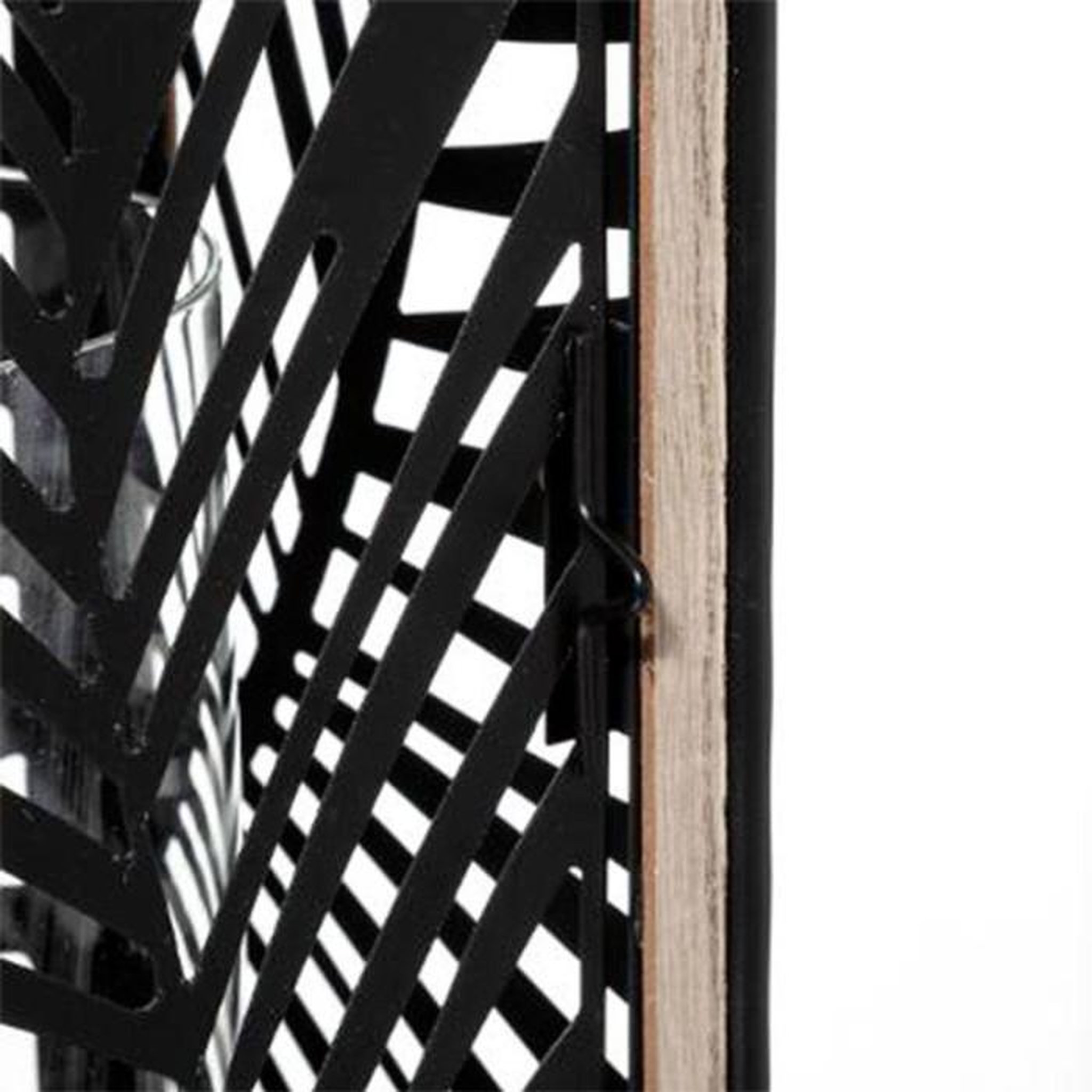 Voir la diapositive 3 : ATMOSPHERA Lanterne en Métal Design  Feuillage  38cm Noir