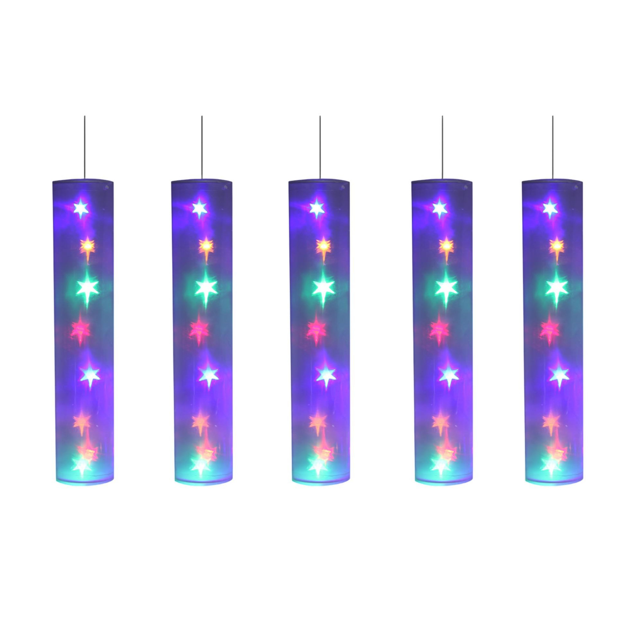 Eden 5 tubes lumineux avec étoiles led multicolores 40 led