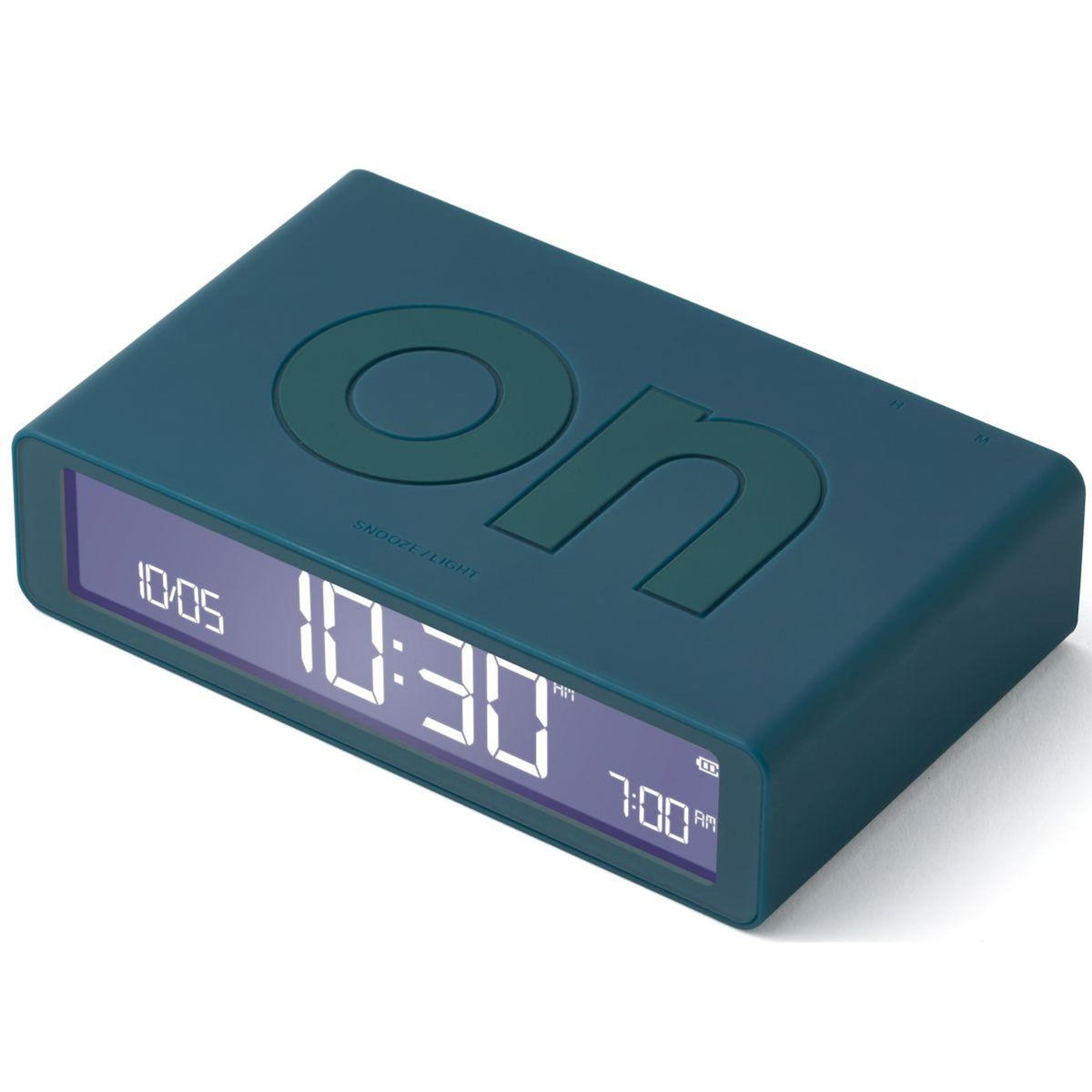 LEXON Réveil Flip Classic Rechargeable en USB-C Bleu