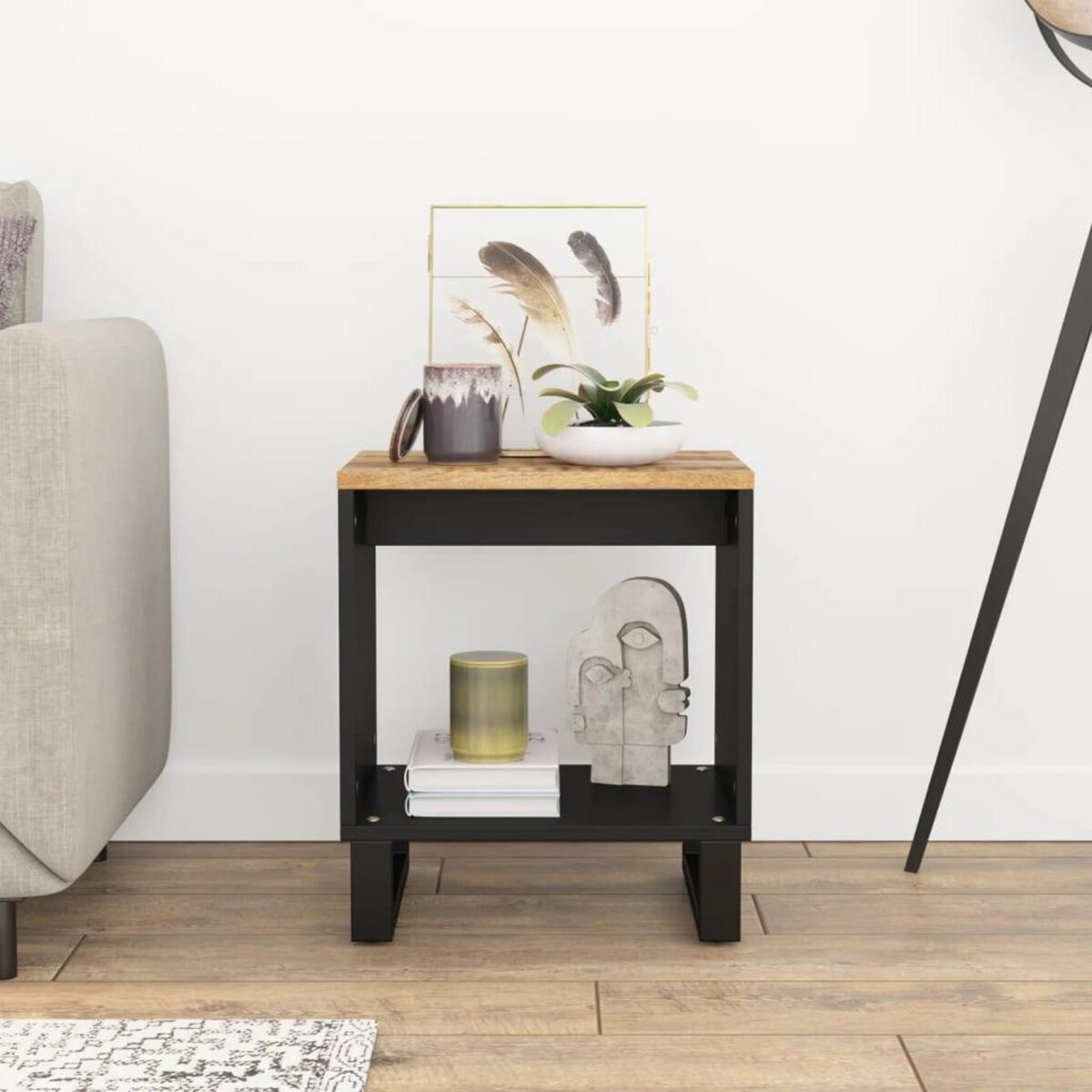 VIDAXL Table basse 40x31x46 cm Bois de manguier solide et d'ingenierie